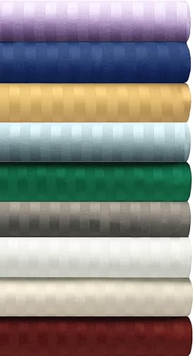 Miniatura 10 de Superior Algodón egipcio de 400 hilos, paquete de 2, tejido de satén a rayas extrasuave, para habitación de huéspedes, fundas de almohada estéticas