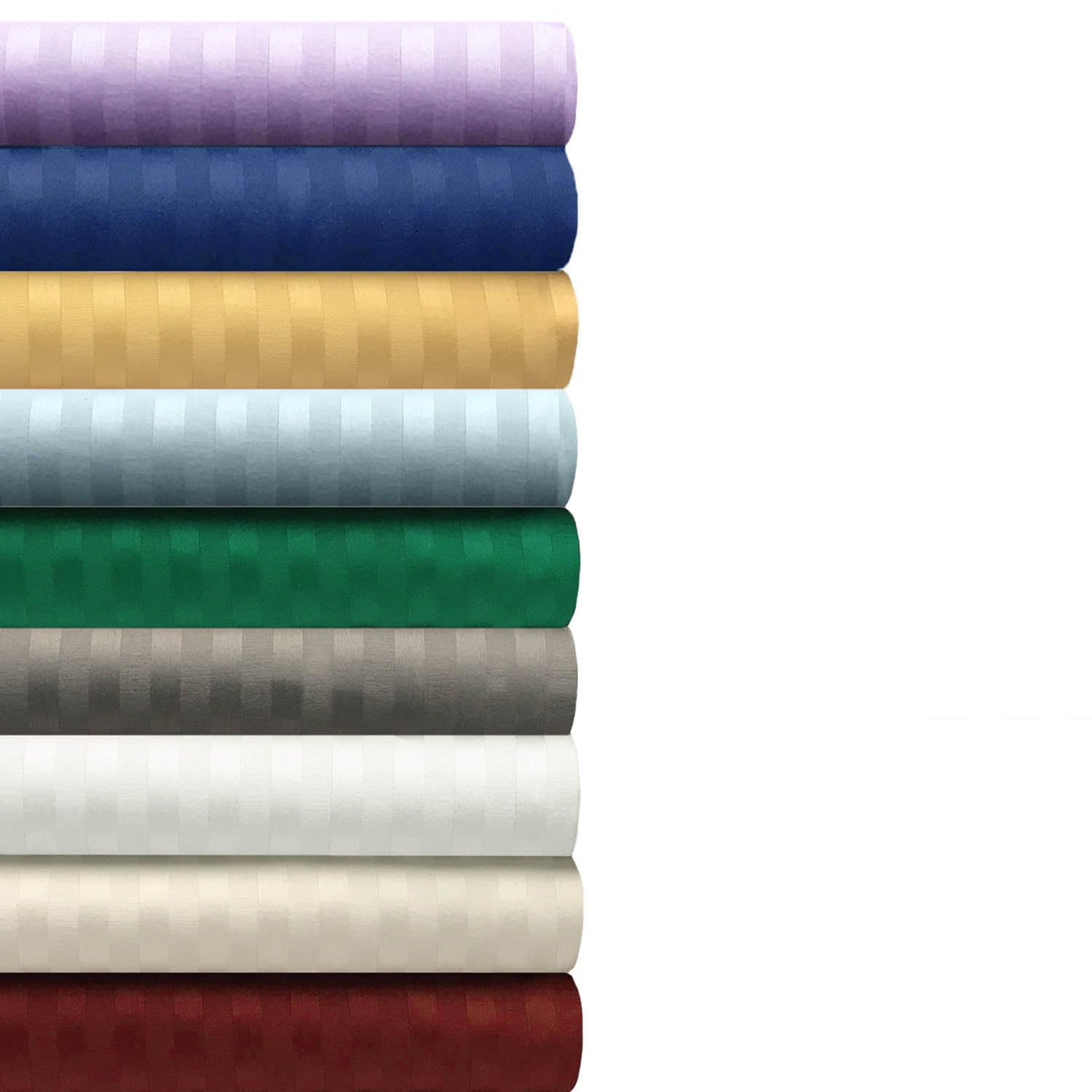 Superior Lot de 2 taies d'oreiller en Coton égyptien 400 Fils au Pouce carré, Tissage satiné rayé, Essentiels pour la Chambre, Basiques de la literie, taies d'oreiller Extra Douces, Chambre d'amis,