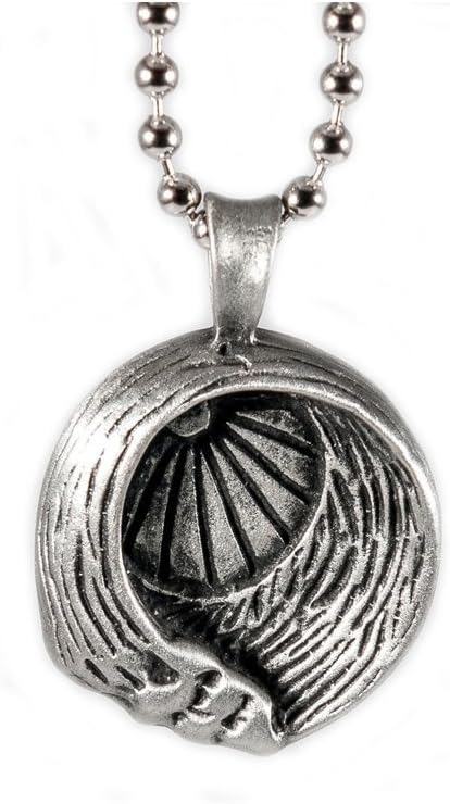 Unique Ocean Wave Barrel with Sun Rays Lead-Free Pewter Paradise Sun Pendant