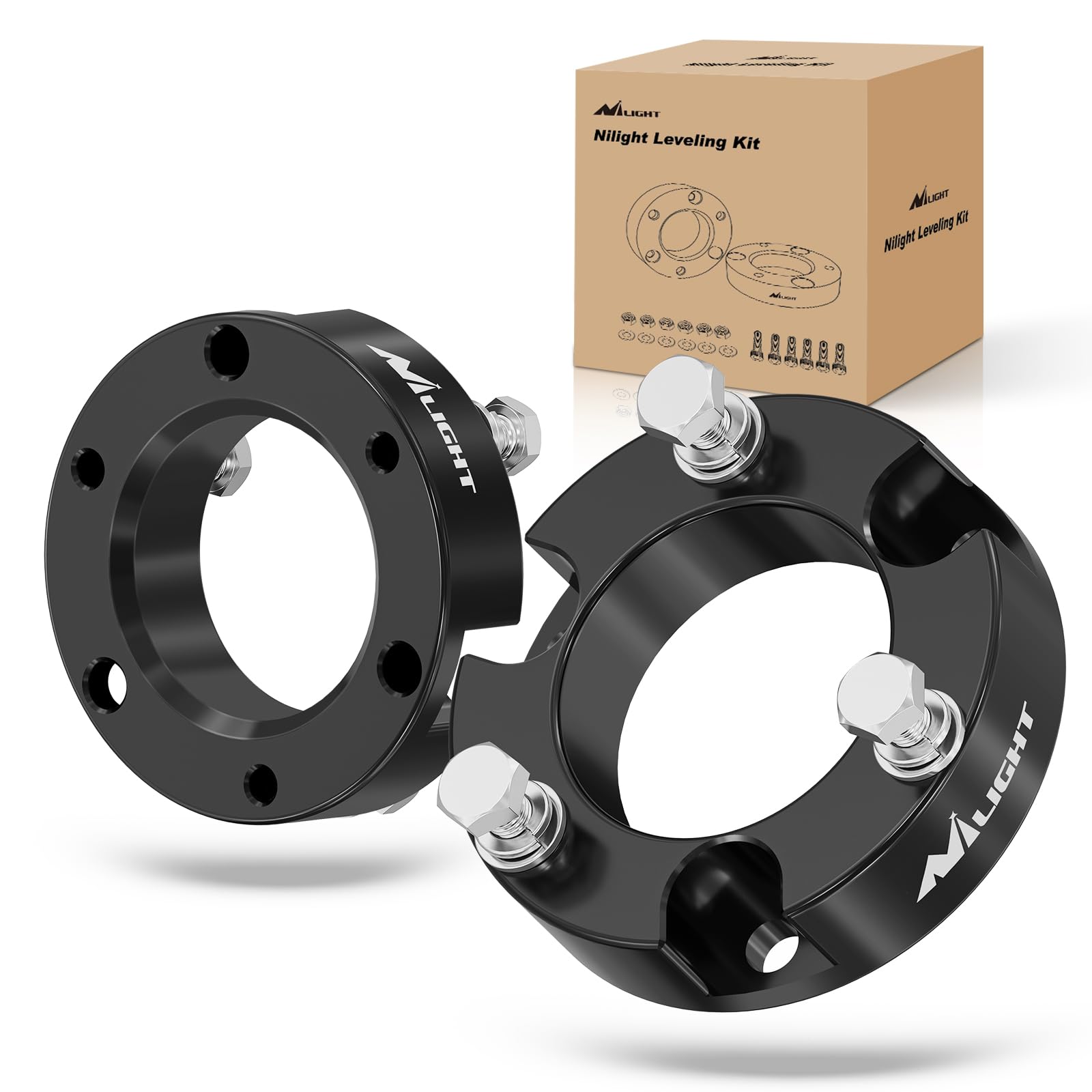 Nilight 2.5" Leveling Kit for Toyota Tacoma 2005-2023 2WD/4WD | 1.26" Thick Strut Spacers Raise the Front Approx 2.5" to Improve Stance and Ground Clearance for Off-Road Driving