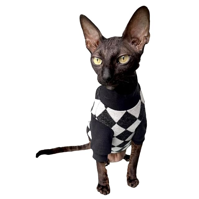 Foto 5 de 8 de Ropa Gato Jersey Cuello Alto Sphynx Harlequin Gatito Cálido Sin Pelo (S)