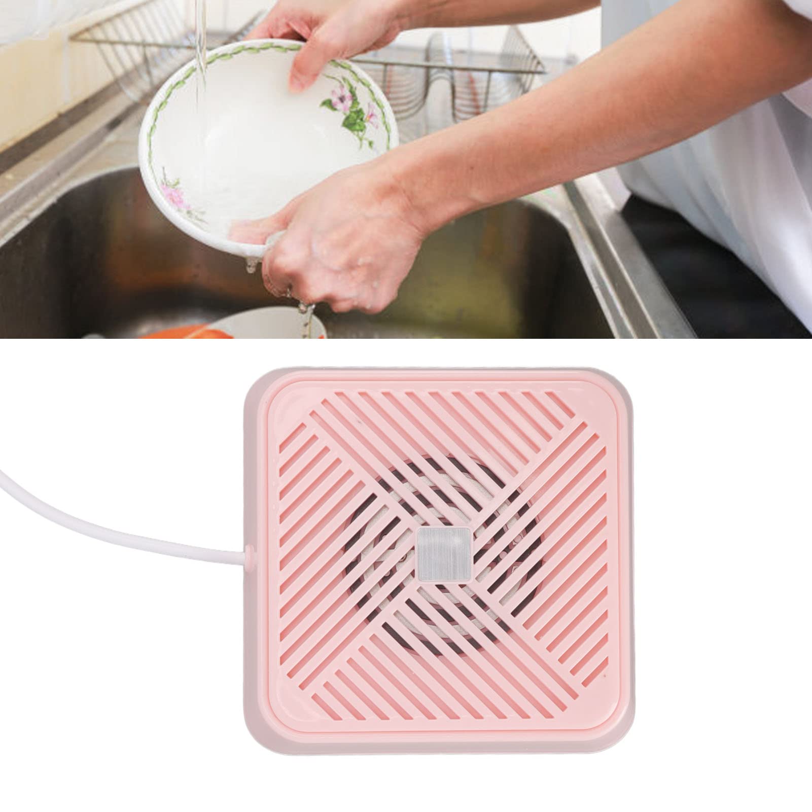 Mini Lavavajillas Portátil con Doble Purificación Limpieza Efectiva para Cocina ABS Impermeable 10 X 10 X 3 Cm (Rosa)