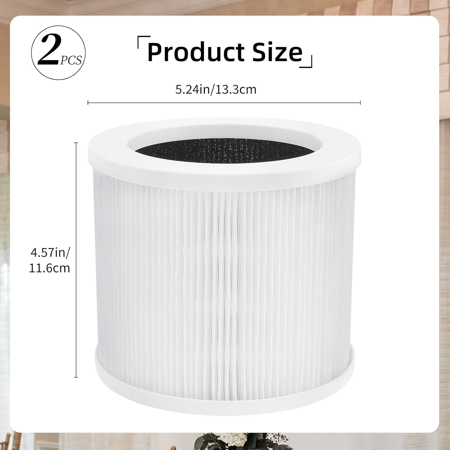2Pcs A1 Replacement Filter Compatible with VEWIOR Air Purifier HQSC-50, HQKJ-80, A1W, AMEIFU AP01W, KOIOS HQKJ-50 Air Purifier, 3-in-1 H13 True HEPA Air Cleaner Filter - Image 2