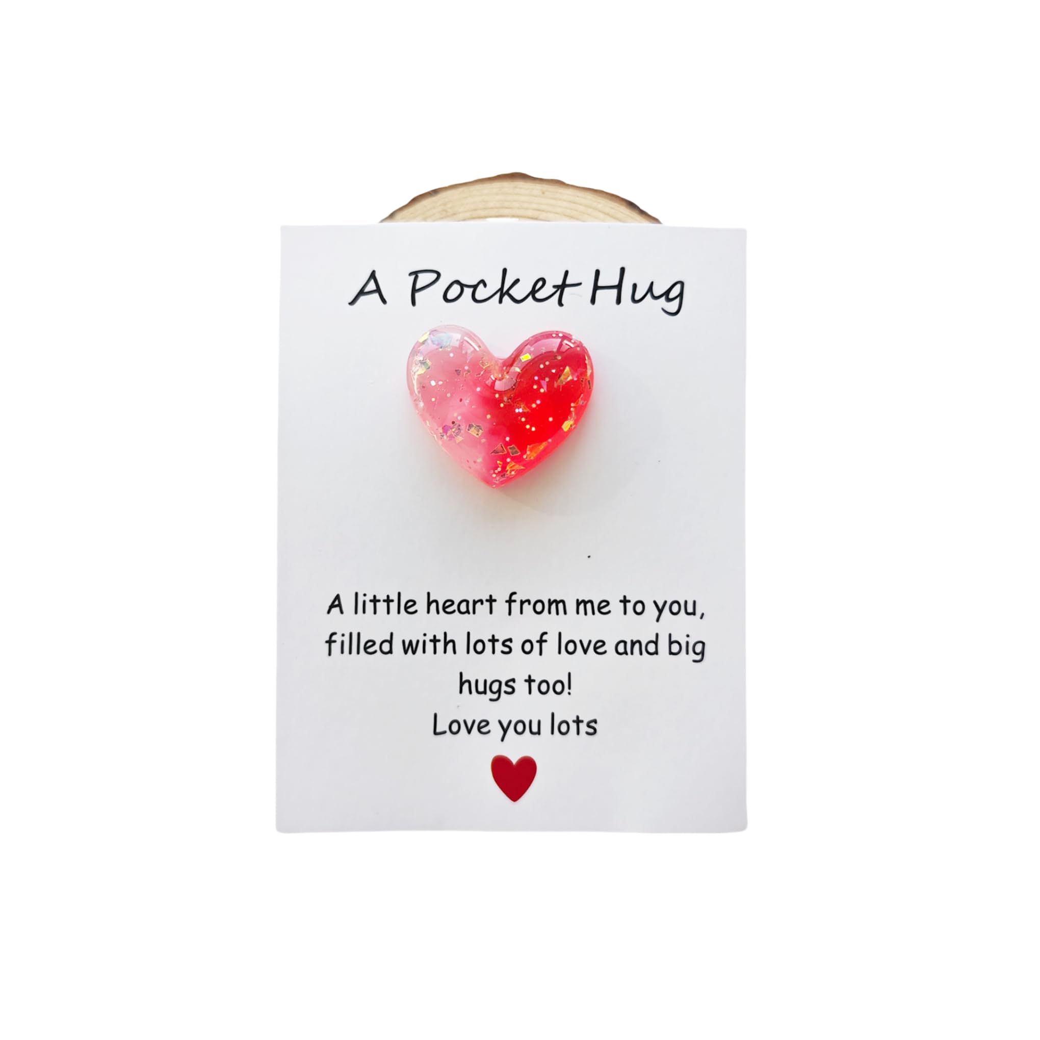 YOJO Pocket Hug Heart with Greeting Cards, Little Heart Pocket Hug Token, Long Distance Relationship Gifts, Thinking of You Gifts for Women Men Him