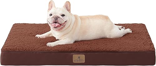 Bedfolks Cama ortopédica para perros grandes, cama de espuma de huevo para perros con funda impermeable extraíble, alfombrilla de cama para mascotas