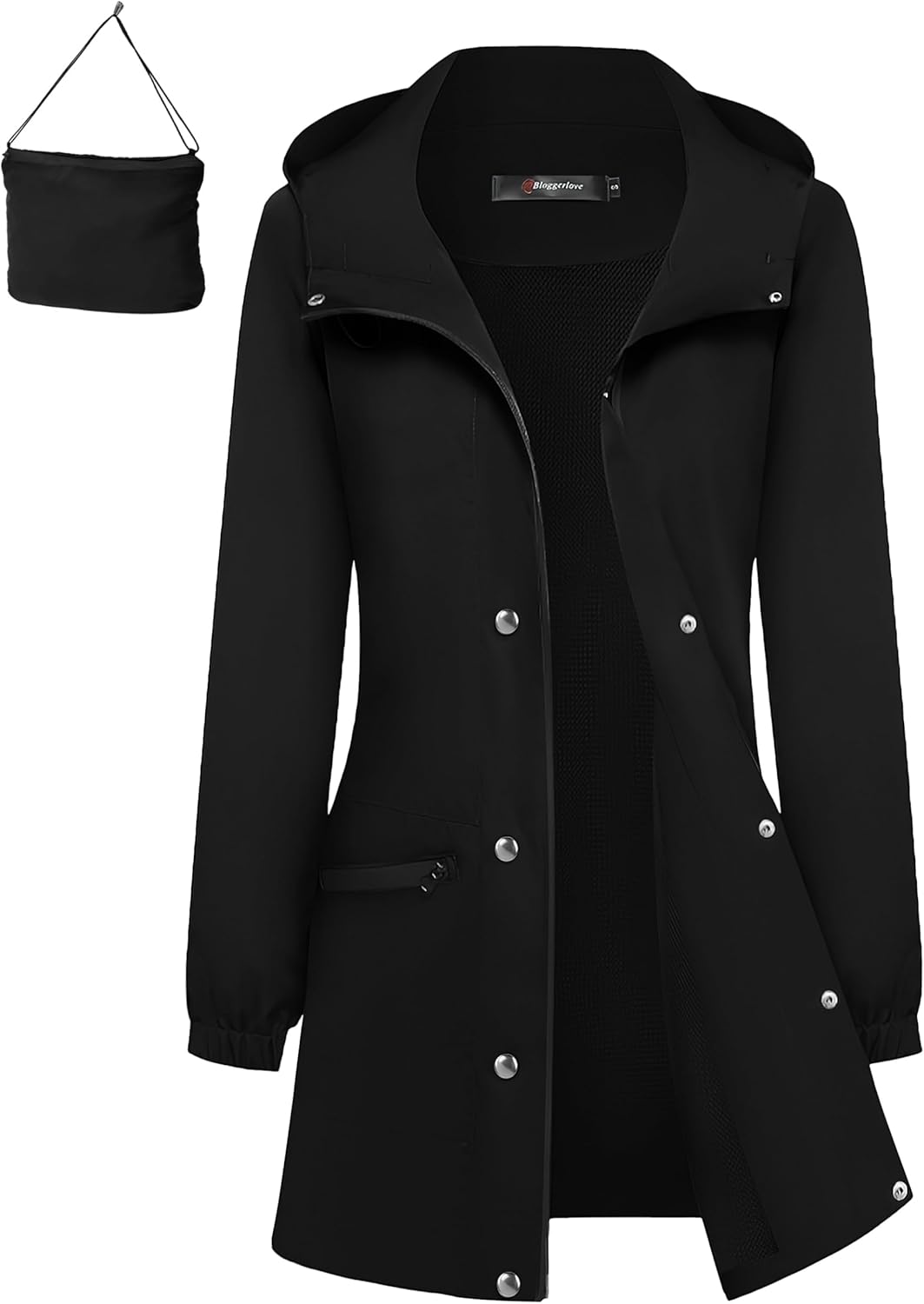 Bloggerlove Women Rain Jacket Waterproof Raincoat with Hood Lightweight Outdoor Windbreaker