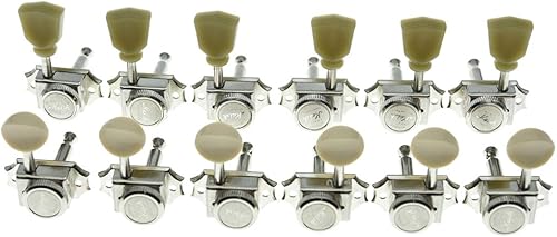 Miniatura 8 de KAISH Afinadores de bloqueo de guitarra de estilo vintage 3x3, clavijas de afinación de guitarra, cabezales de máquina de bloqueo de guitarra para