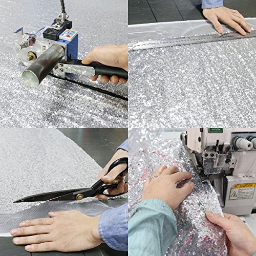 Trlyc 4Ft7Ft Silver Sequin Photo Backdrop Ceremony Background Shimmer Curtain For Wedding #TOP6