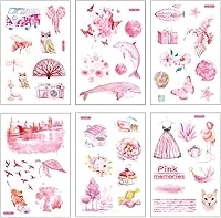 Vista 20 de 12 hojas de lindas calcomanías washi kawaii animales artesanales calcomanías decorativas para álbumes de recortes, planificador diario, collage