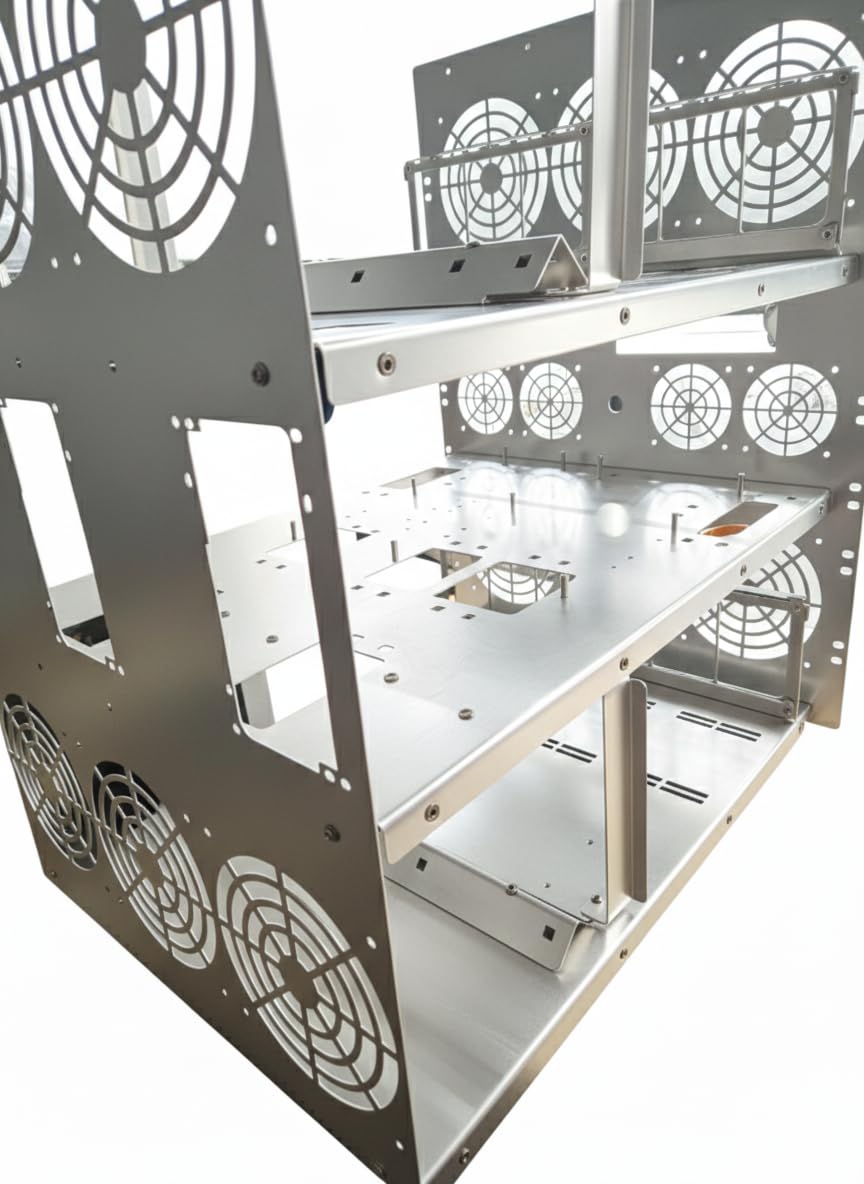 K-CASE 2 RAW - Rack 19 pollici CASE per crypto, AI, laboratorio di casa. Dimensioni 14,5U, eATX 3 x PSU, 8/12 x GPU, 16 ventilatori
