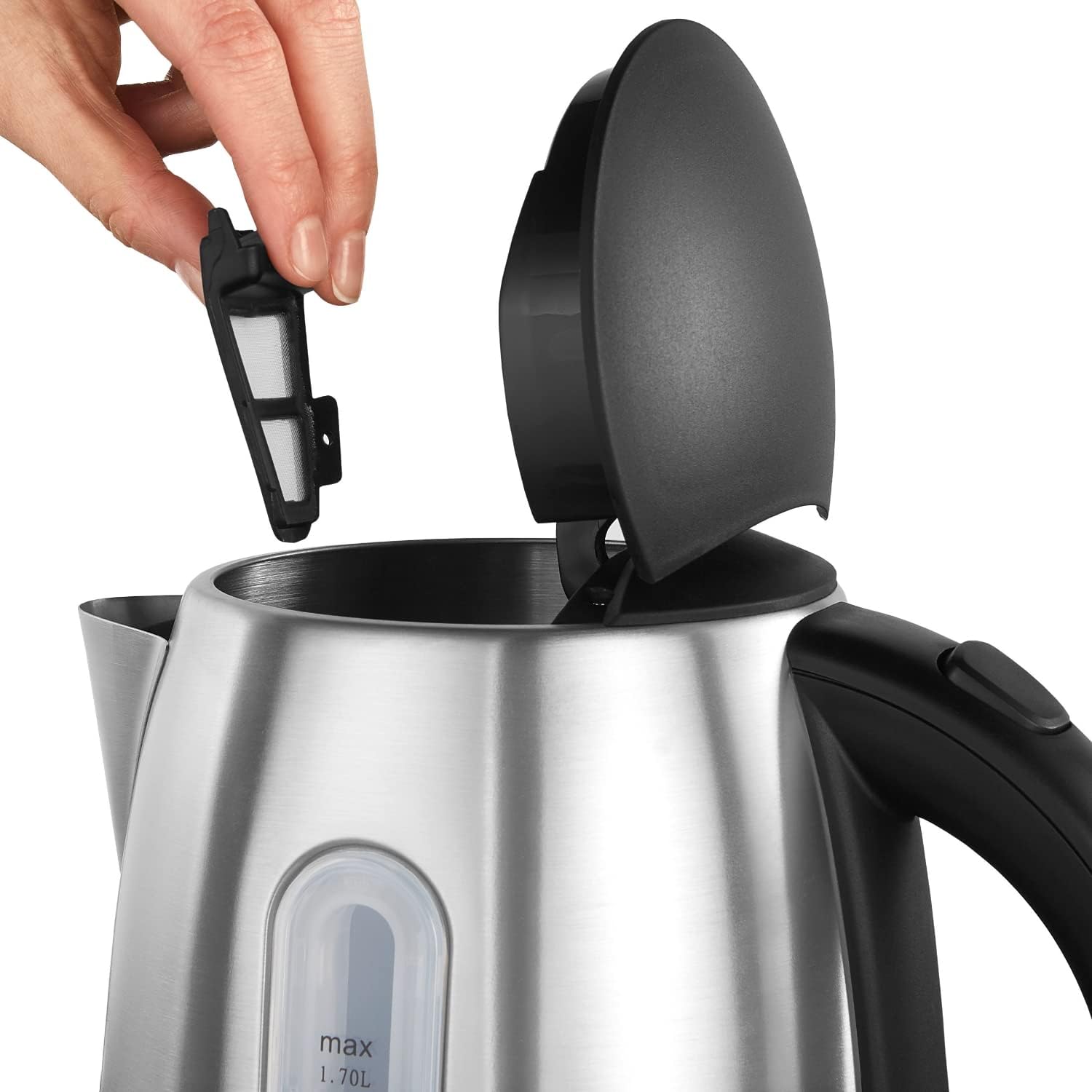 Wasserkocher - MELITTA - Prime Aqua, Edelstahl, 1,7 L, 2200 W, herausnehmbarer Kalkfilter, LED Beleuchtung, 1018-02