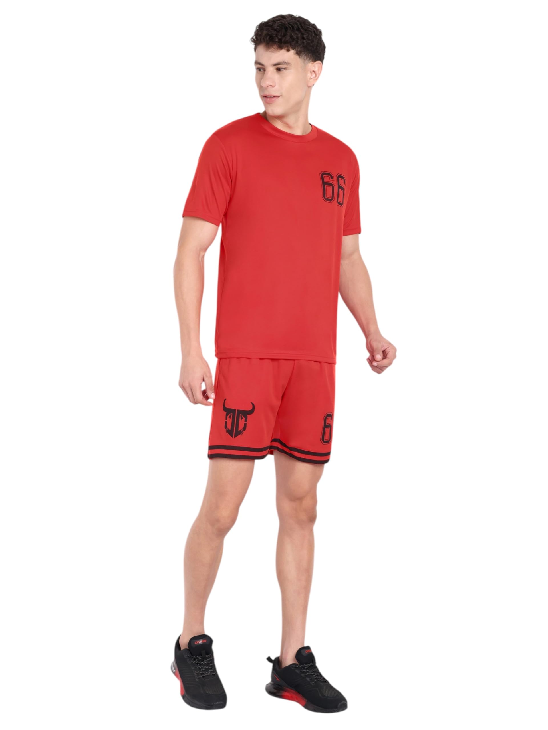 go devil Men Co Ords Set T Shirt and Shorts for Gym Workout Sports Running Football Training Casual Activewear Summer Outfit-picture-12
