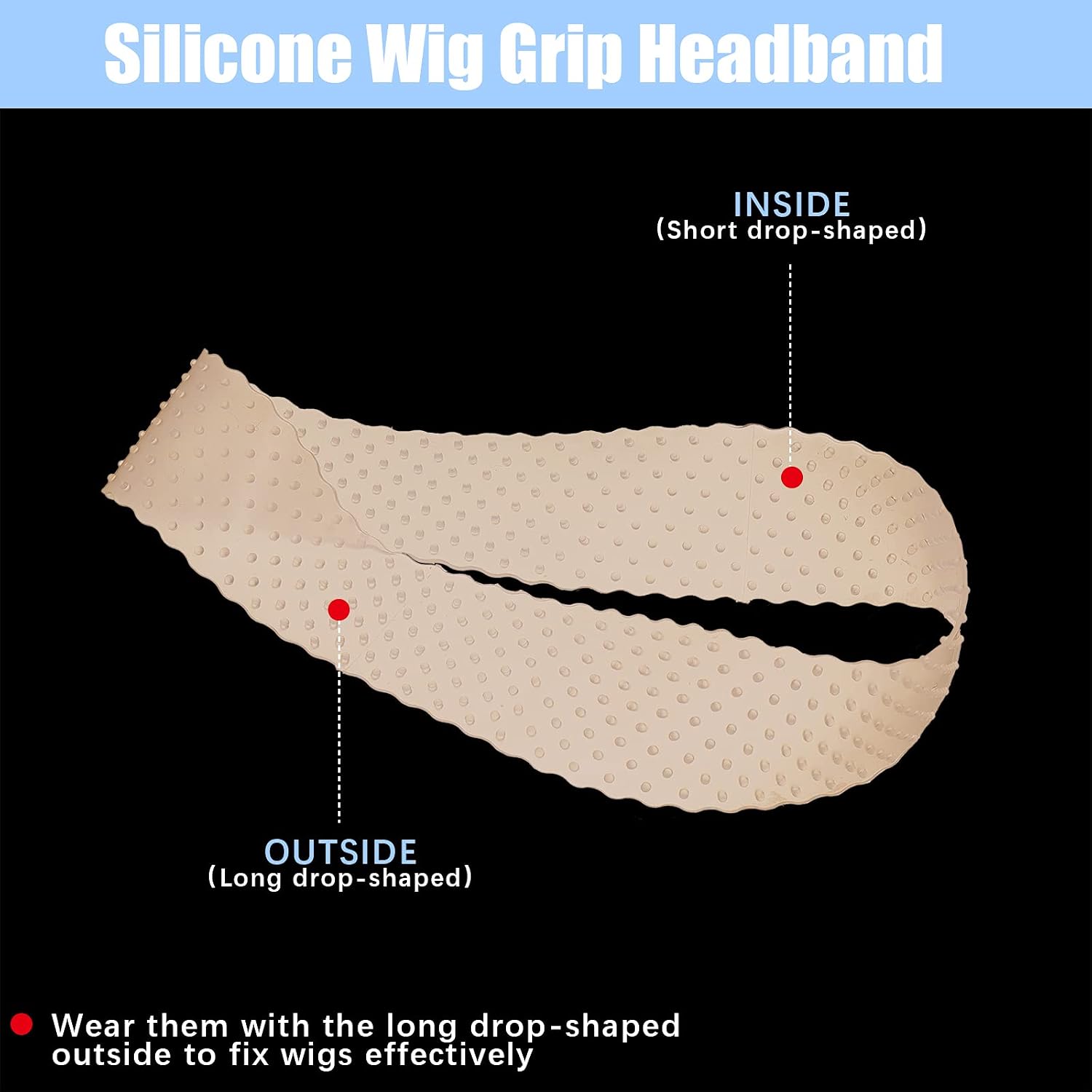 3 Pieces Silicone Wig Grip Headband 3 Pieces Nylon Wig Caps, Transparent Silicone Wig Grip Headbands for Women Unisex Non Slip Wig Bands Sports Yoga Lace Front Wig (Dark Brown, Brown, Orange)