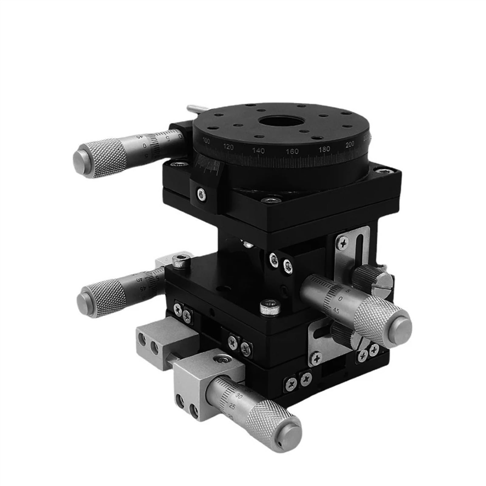 Linear Guide XYZR Axis 40 * 40mm LTP40-LM 4 Axis V-type Fine-tuning Platform Manual Linear Platform Bearing Adjustment Sliding Table 9.8N