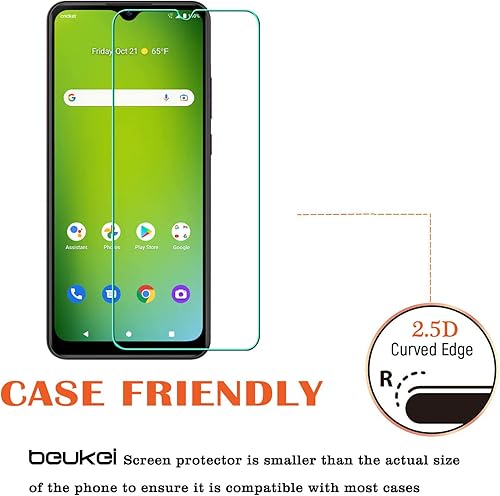 Miniatura 4 de beukei Paquete de 3 protectores de pantalla de vidrio templado compatible con Cricket Ovation 3 y ATT Motivate Max U668AA sensible al tacto