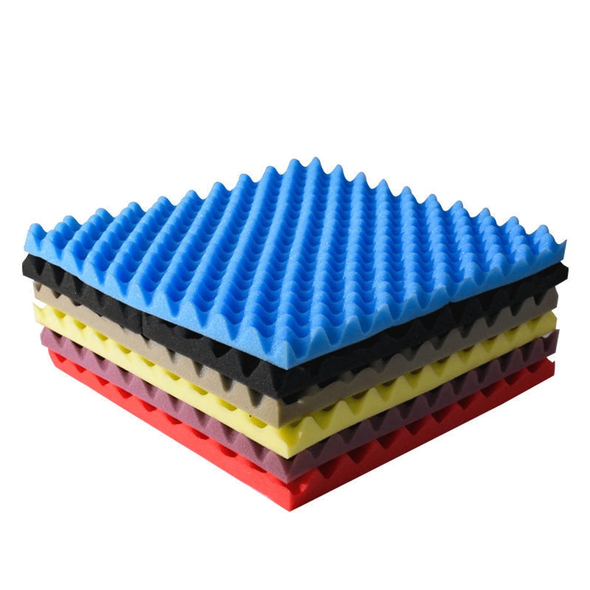 12 szt. Płytki z pianki akustycznej Panele Obróbka akustyczna Izolacja akustyczna Płytki piankowe Ściana studyjna Skrzynka na jajka Pianka akustyczna 30x30x5cm (kolor: niebieski)