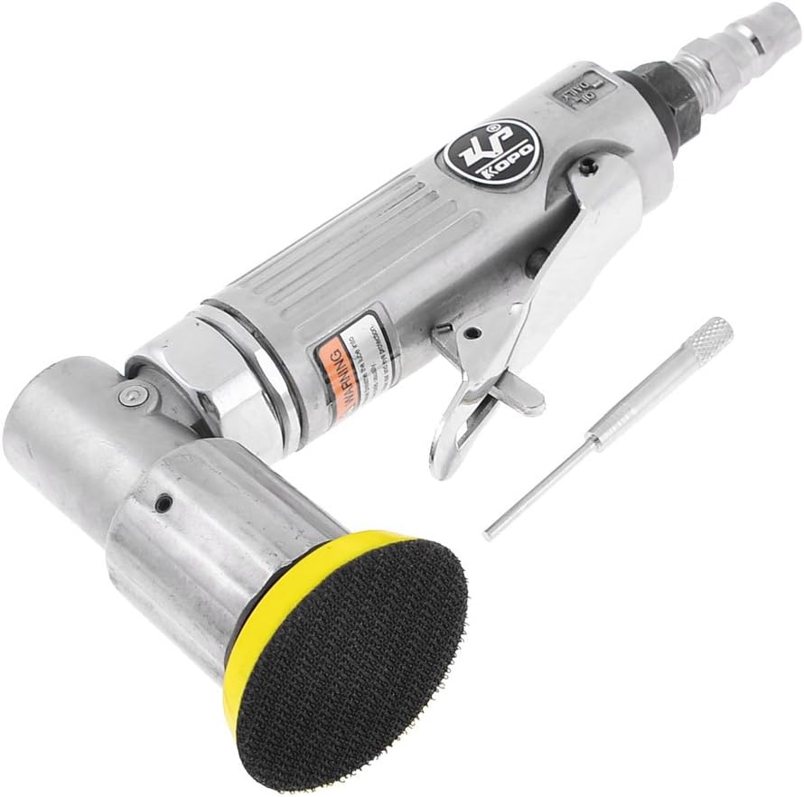 Car Pneumatic Silver Tone Dual Action Air Angle Sander Handle Tool