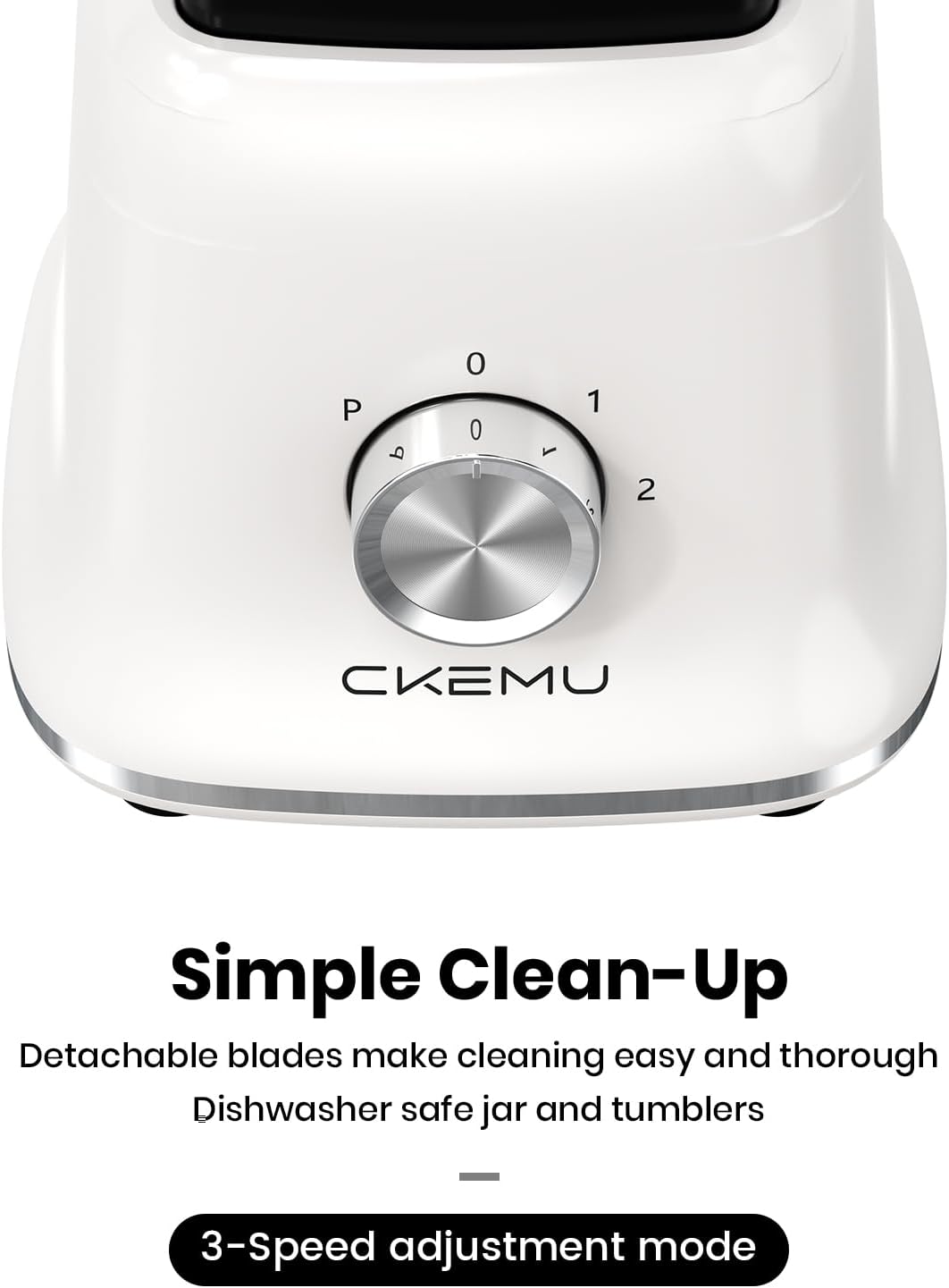 Professional Blender For Smoothies, Countertop Blender with 6 Cup Glass Jar, 3 Functions Including Puree, Crush Ice, 750 Watts (white)