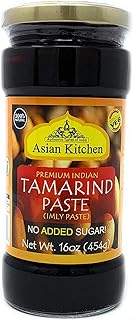 Asian Kitchen Tamarind Paste Puree (Imli) 16oz (454g) 1lb Glass Jar, Gluten Free, No added sugar ~ All Natural | Vegan | NON-GMO | No Colors | Indian Origin