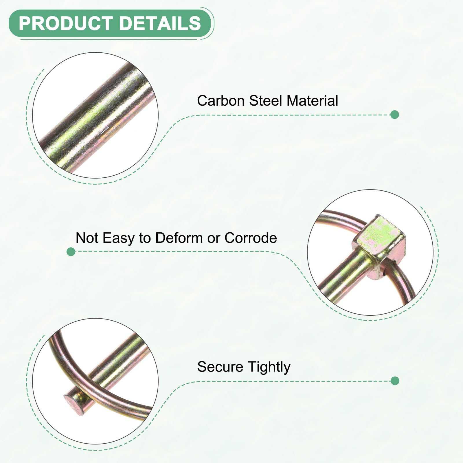M METERXITY 6-Pack 1/4" Linch Pin with Ring - Image 2