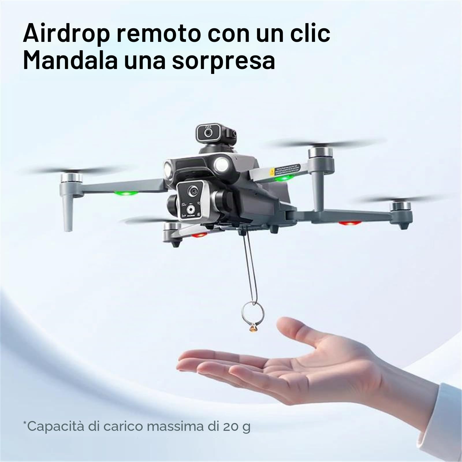 Drone k19 Max GPS Fotocamera 4k Sistema evitamento Ostacoli Laser a 360°, Trasmissione FPV 5g Motore brushless, Telecomando Schermo da 4,5" quadricottero rc Pieghevole airdrop,Dual Battery