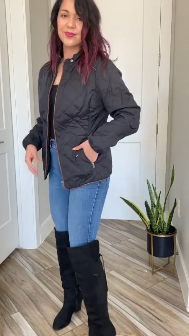 Anienaya Women's Lightweight Quilted Jacket Stand Collar Zip