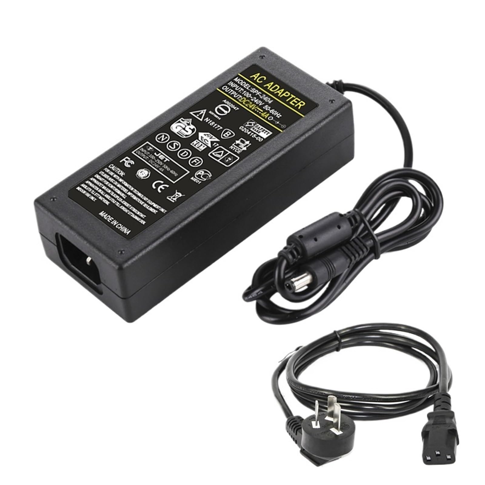 Power Adapter DC24V 2A Surveillance Camera LED Supply Transformer DC 1A 3A 4A 5A 6A Water Purifier Pump(24V-4A with Power Cord)