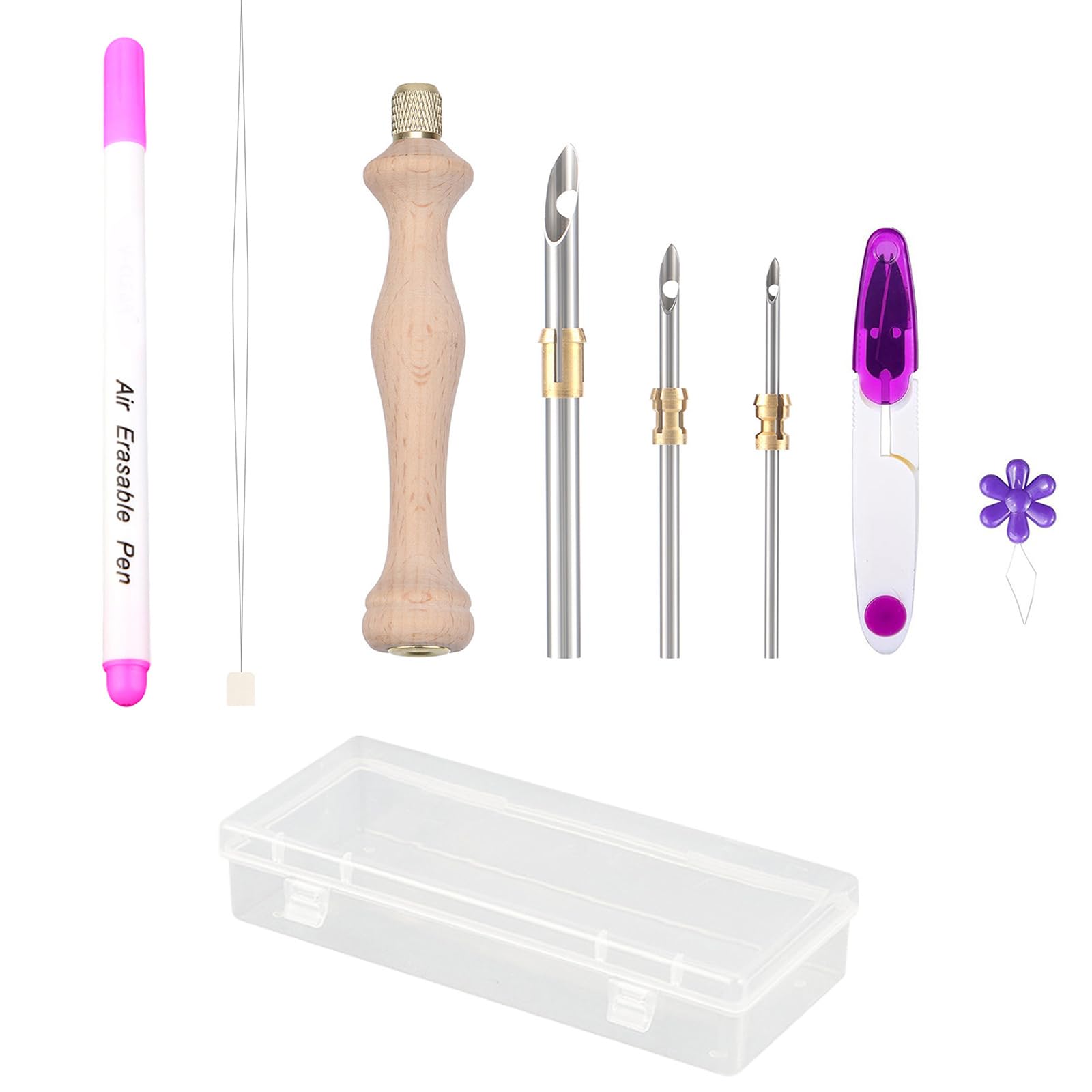 carotoe Beading Needle and Embroidery Set with Punching Needle Pen Threader Scissors Large Eye Beading for Jewelry Making Punching