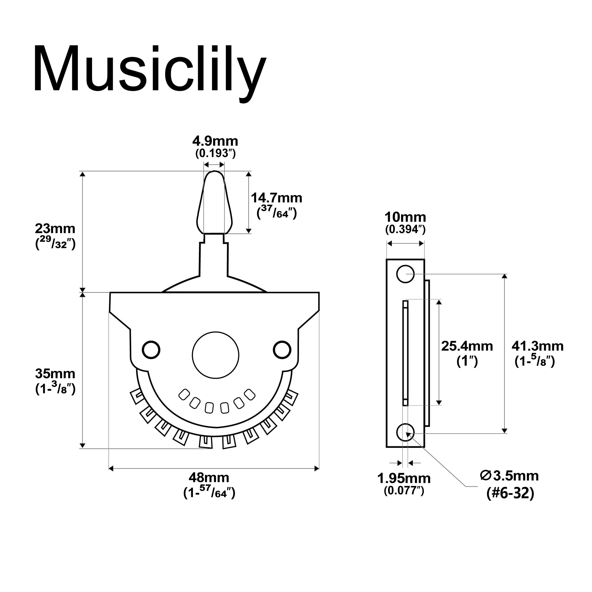 Amazon | Musiclily Pro 5WAYレバースイッチ2回路5接点