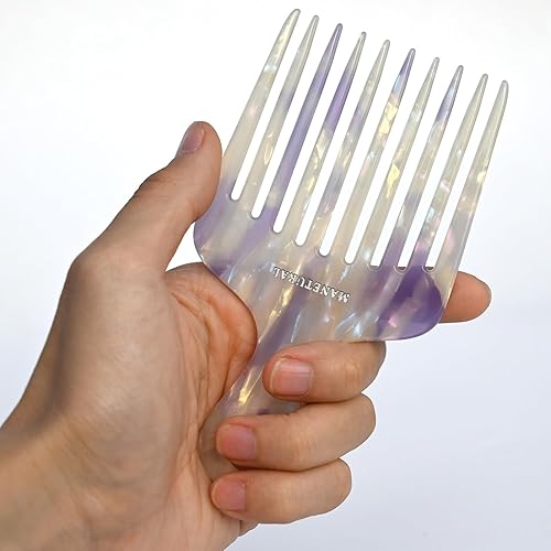 Miniatura 2 de 14MX - Púas de pelo para mujeres, púas de pelo para rizos, peine de dientes anchos para rizos, púa afro, peine de acetato de 5.5 pulgadas (5.5 in)