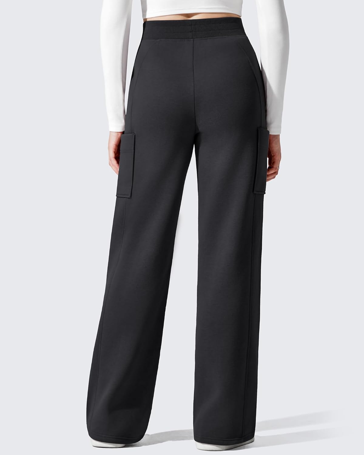 G4Free Flurrylux Fleece Lined Pants Women Cotton Wide Leg Cargo Sweatpants Casual Winter Clothing - Image 6