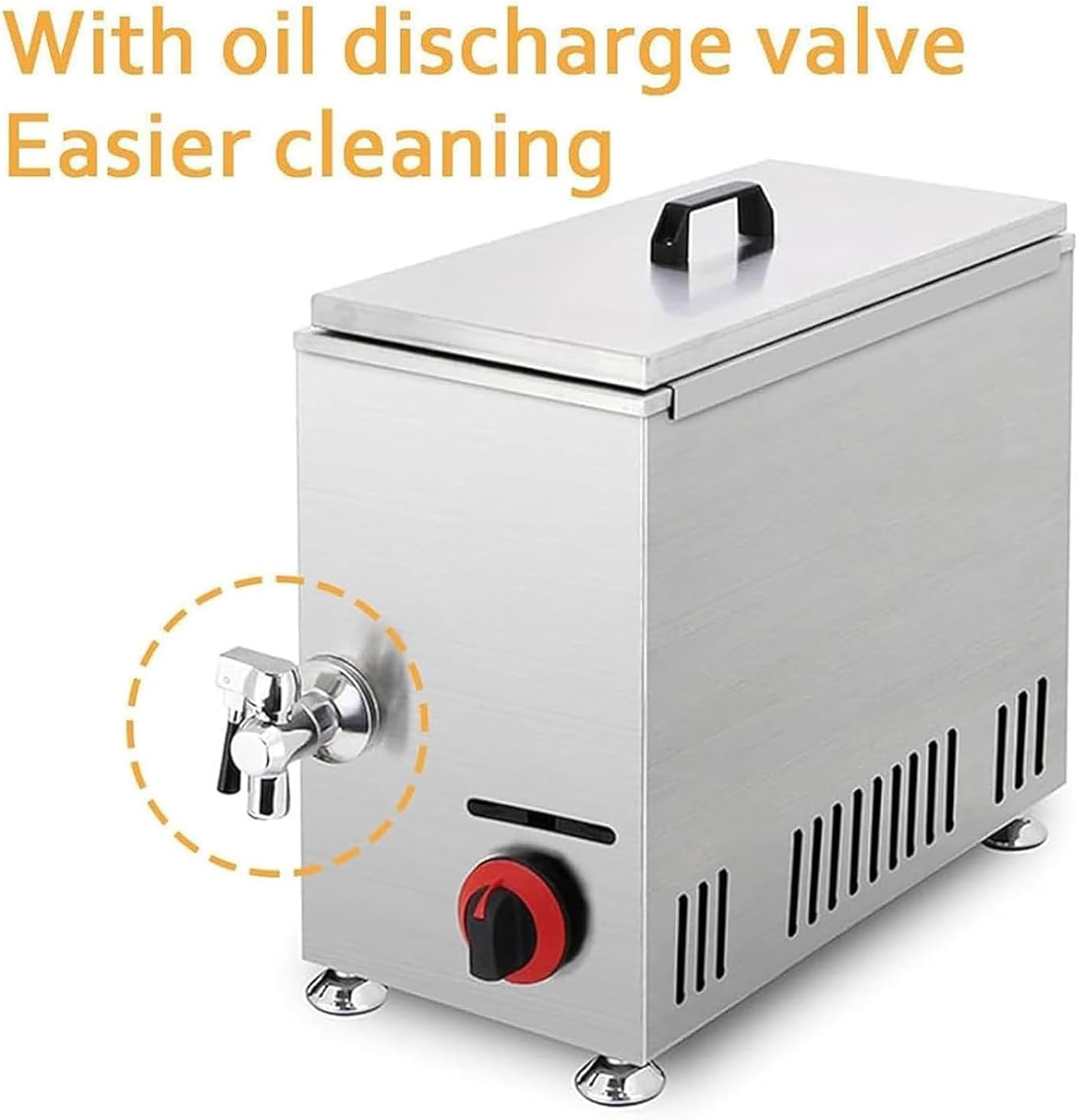 Deep Fryer,21L Automatic Sausage Grill Stove Sticks Fryer,Lpg Gas Commercial Corn Cheese Hot Dog Gas Frying Machine Deep Fryer,Adjustable Temperature