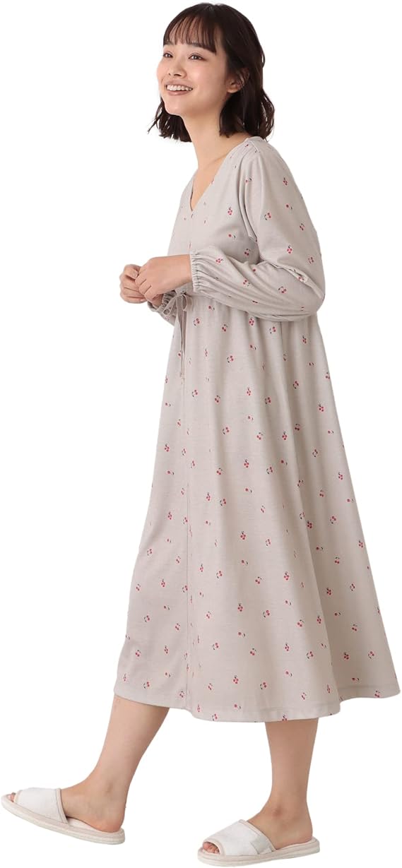 Amazon アフタヌーンティー リビング Afternoontea Living ルームワンピース ネグリジェ Hg76 チェリー柄 ワンピースパジャマ アイボリー ルームワンピース ネグリジェ 通販