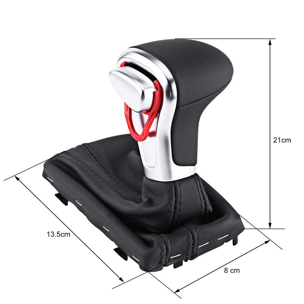 Qiilu, pomello di rivestimento per cambio Gaitor Boot, in pelle nera