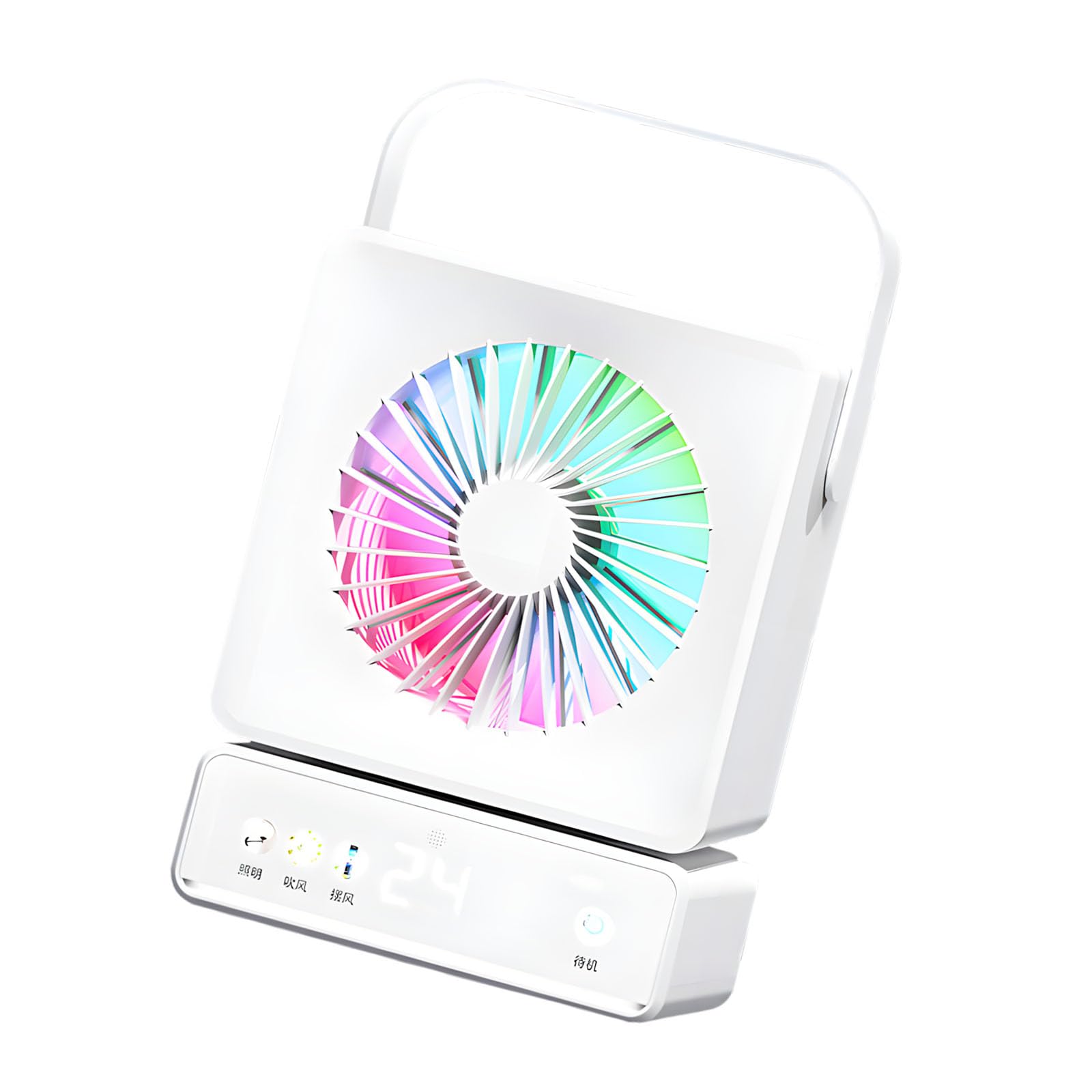 NRVTRE Lightweight ABS Desktop Fan with Built in 6000mAh Battery and Adjustable Wind Settings USB Fan