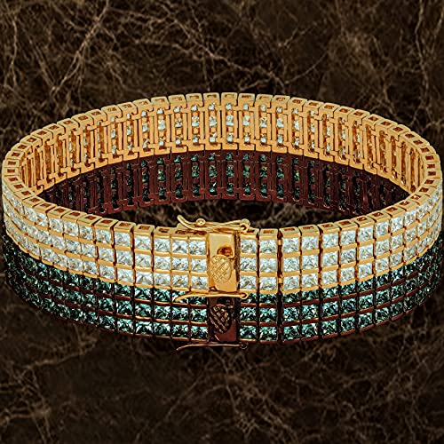 LIFETIME JEWELRY Princess Cut Cubic Zirconia Classic Tennis Bracelet 24k Gold Plated4