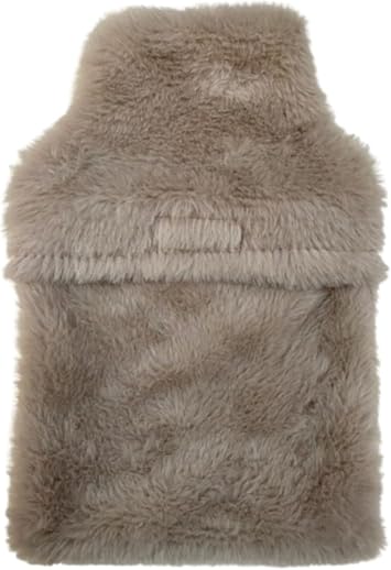 HOT WATER BAG SIDE POCKET BEIGE PLUSH THERMOPHORE 27x17x2cm 750ml