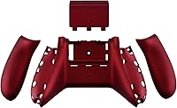 Vista 6 de eXtremeRate Soft Touch Grip - Paneles traseros personalizados para Xbox One S y One X, rieles laterales de repuesto rojo escarlata con cubierta