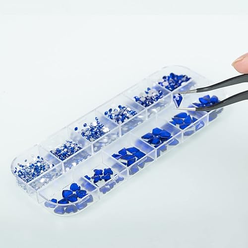 Miniatura 5 de MAEXUS MAEXUS - Juego de 2880 diamantes de imitación de cristal para uñas, dijes transparentes para uñas, gemas de diamantes de imitación AB con