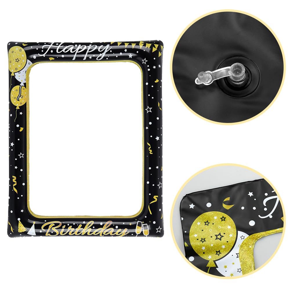 Cornice portafoto 17 pezzi, kit fotografico in oro nero, cornice gonfiabile, accessori inclusi per decorazione compleanno e feste