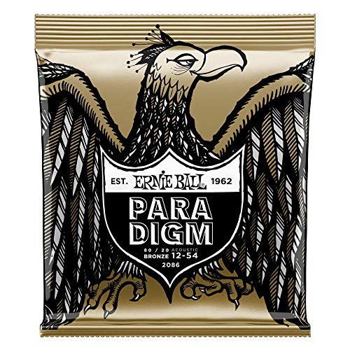 Ernie Ball Paradigm Cordes moyennes légères Bronze 80/20, pour guitare acoustique, calibre 12-54 - Les Beatles, Paul McCartney, John Lennon, RIngo Starr, George Harrison Ernie Ball Paradigm Cordes moyennes légères Bronze 80/20, pour guitare acoustique, calibre 12-54