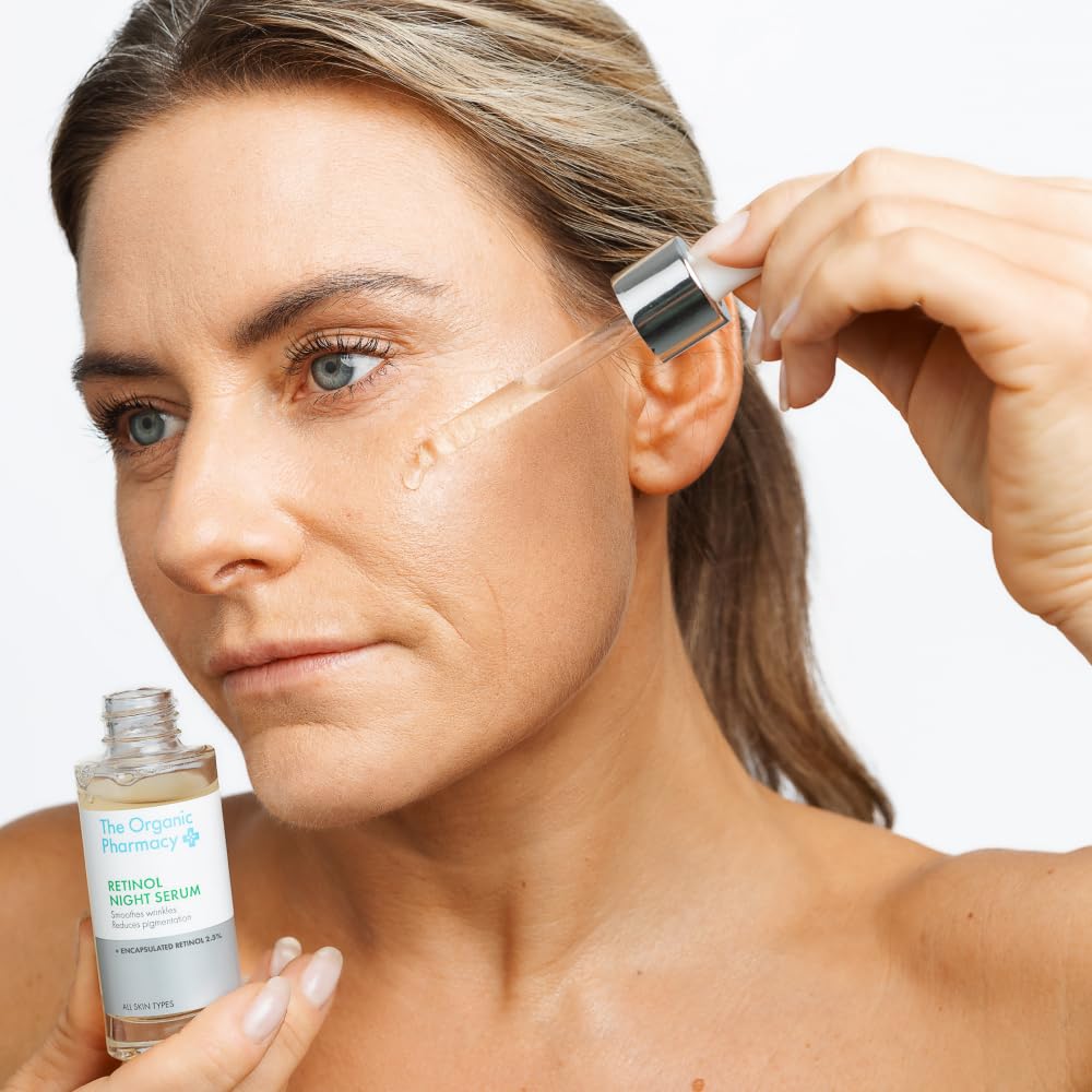 The Organic Pharmacy Retinol Night Serum 2.5% 30ml, Encapsulated Retinol Anti-Ageing Treatment - Image 2