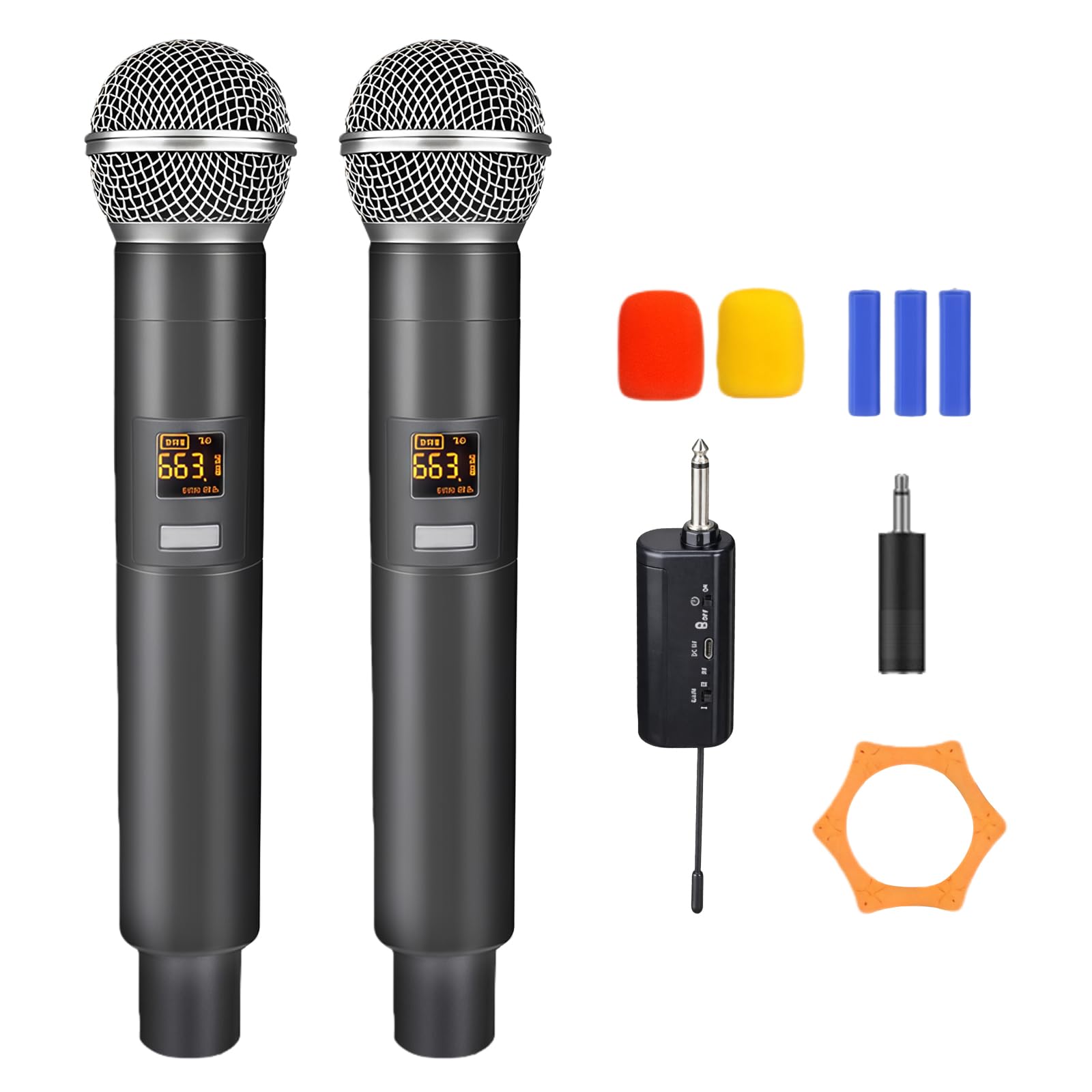 Micrófono Inalámbrico, Micrófono Karaoke, Sistema Doble De Micrófono Dinámico Con Receptor Recargable, Micrófono Con Conexión A Chip Individual, Micrófono Dinámico Para Cantar, Fiesta En Casa, Reunión