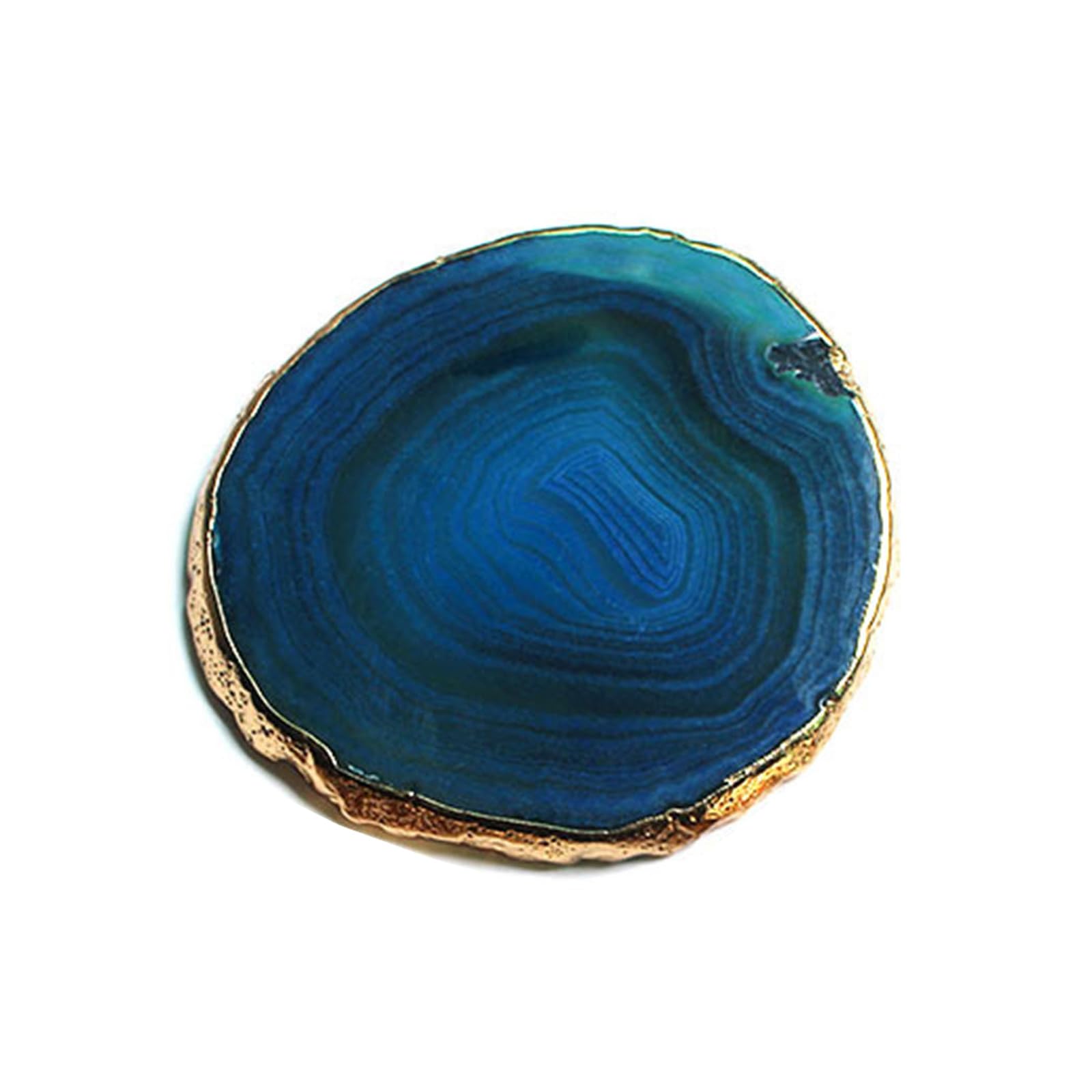 PANGBOER Decorative Agate Stone Cup Mat Single Piece for Coffee Table, Desk Setup, Mug Placement, and Tabletop Display Use Round Agate Mat