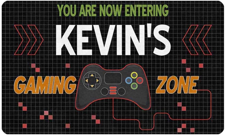 Personalized Your Family Name Custom You are Now Entering Gaming Zone Doormat 30" X 18" Indoor Outdoor Funny Home Entrance Door Mat Rug Decor