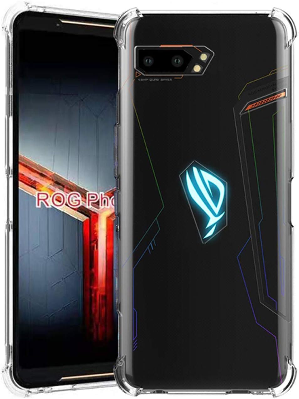 Compatible with ASUS ROG Phone 2 Crystal Clear Case, Slim Flexible Shock Absorption Cover for ASUS ROG Phone II ZS660KL (6.59 inch) 2019 (Clear)
