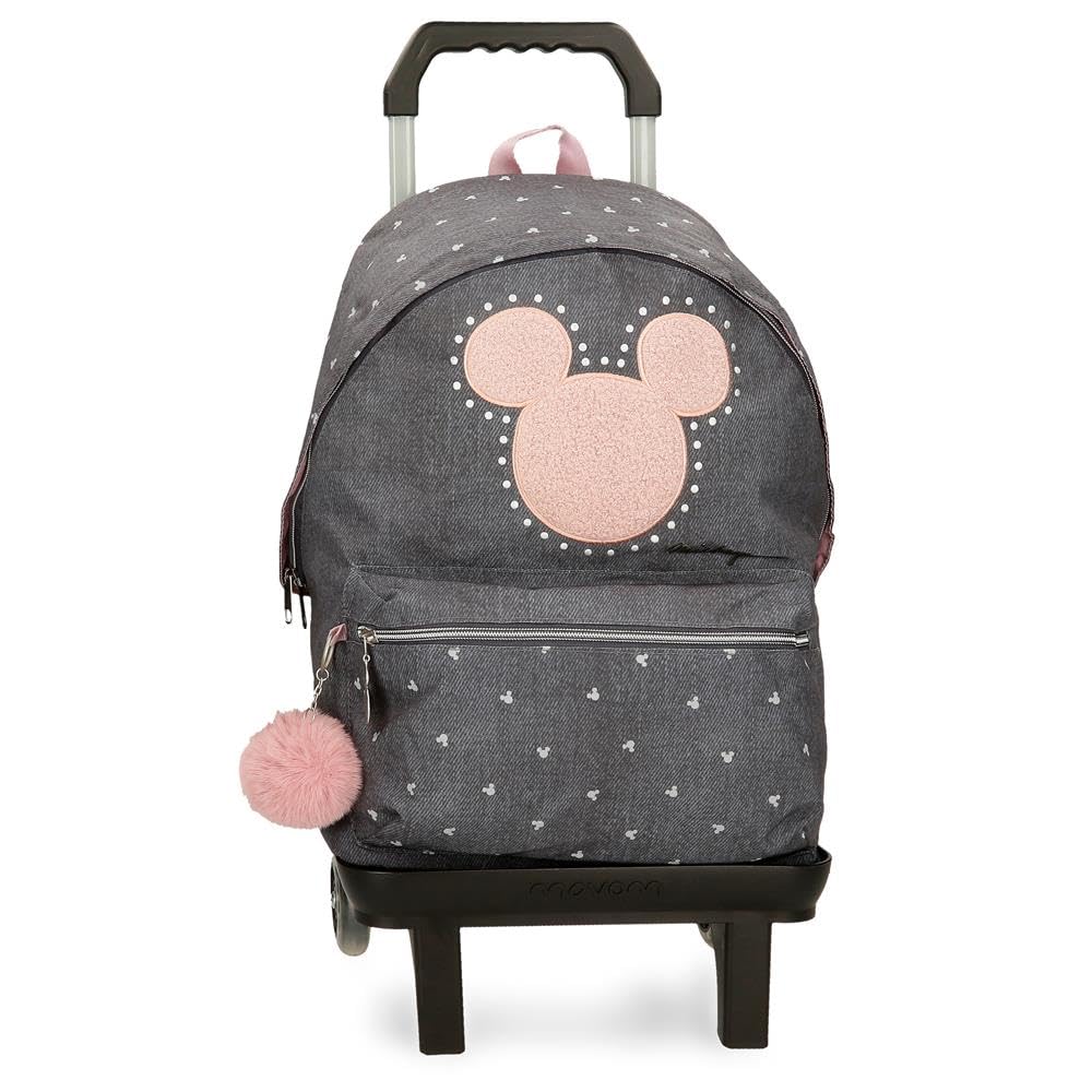 Joumma Bags, Mickey Studs, mochila escolar, fabricada en Poliéster, Tirantes anchos, ergonómicos y acolchados, Ligera y práctica para ofrecer una mayor comodidad, Asa superior para colgar.