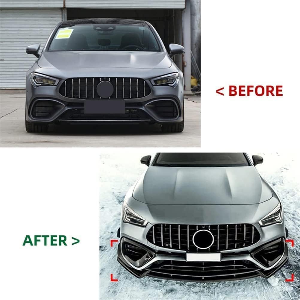 Aileron Voiture Lèvre Pare-Chocs Avant Mercedes CLA C118 W118 CLA35 45 AMG 2020-2023 Noir Brillant