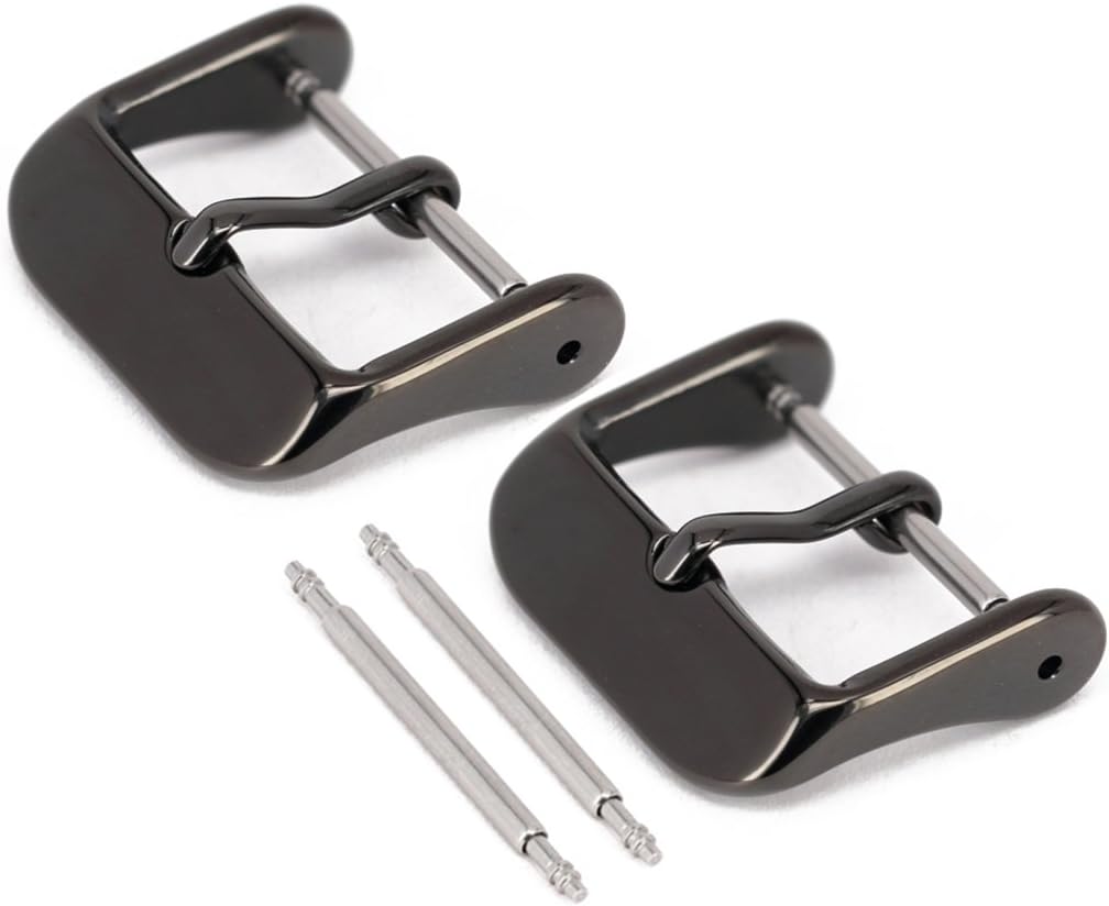 Wellfit 2 Pack Watch Straps Bands Buckle Replacement, Watch Band Clasp, Choice of Color and Size, Vacuum PVD Finish