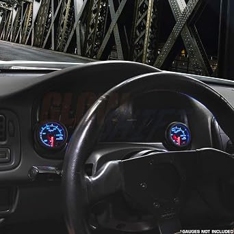 GlowShift Black Dual Cluster Gauge Pod Compatible with Mitsubishi Eclipse 1995-1999 - ABS Plastic - Mounts (2) 2-1/16 (52mm) Gauges to Vehicle's Cluster Bezel